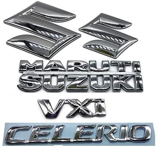 Image of Car Name Emblem Monogram Logo Sign Badge Decals Sticker Chrome Plastic for (Maruti Suzuki Celerio VXI)