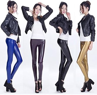 Amazon.co.jp: 無地フェイクレザーレギンス/レディース/革 Amazon.co.jp: 無地フェイクレザーレギンス/レディース/革