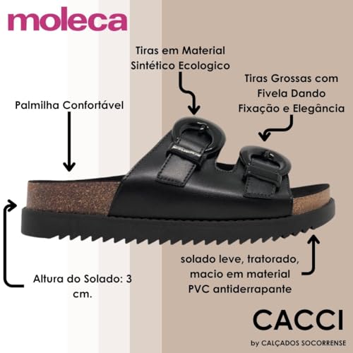 Chinelo Moleca 5500.103 Fivela Birken Papete Plataforma Feminino