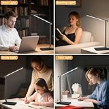 Akynite LED Desk Lamp Dimmable with USB C Port, 5 Color Changing 10 Brightness, 45Min Timer Touch Control LED Desk Light, Foldable Lamp for Reading Studying Bedside Table, Memory Function, Black - Image 8