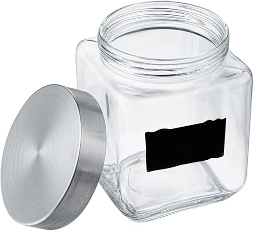 Miniatura 10 de Restaurantware Vetri - Tarro de almacenamiento de vidrio de 46 onzas, 1 tarro de cristal lavable para galletas, sellado hermético, apto para calor
