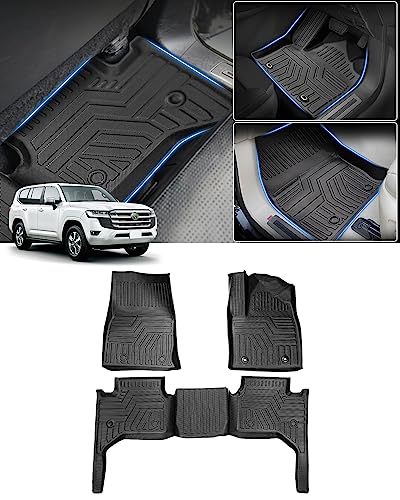 Cartist ランドクルーザー300系 に適用 フロアマット 立体カーマット 3Dフロアマット オートマ用 R3.8〜現行 5人乗り用 セカンドマット 防水 滑り防止 耐汚れ TPE素材 カスタムパーツ 車種専用設計 取付簡単 保護パーツ カー用品 3P