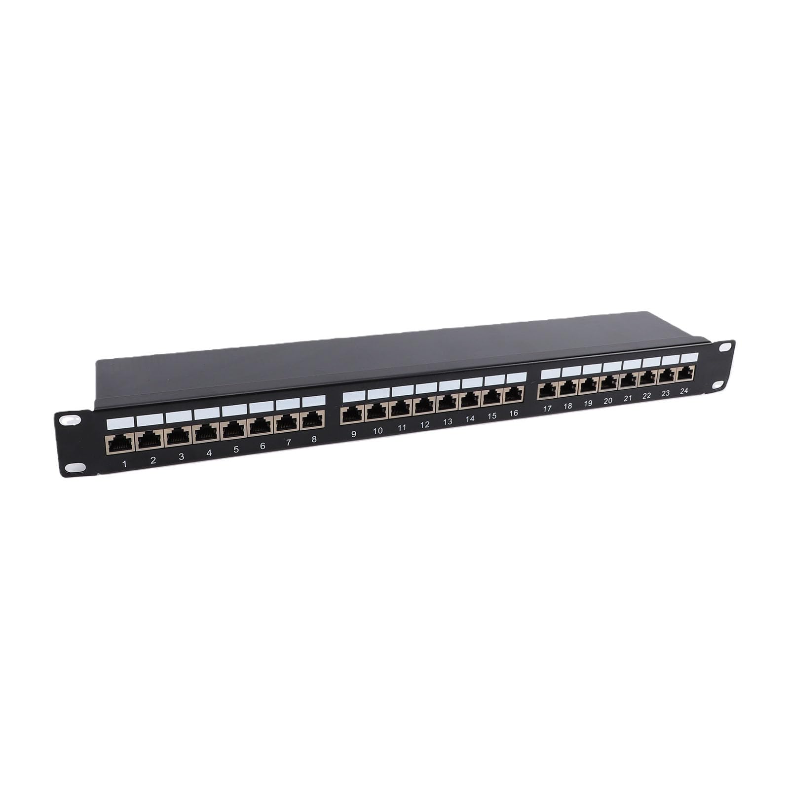 Cryfokt Panneau de Brassage Cat 7, Panneau Réseau blindé 24 Ports 10 | Montage Rack 19" pour Cat6A/Cat6, Acier laminé, Blindage EMI/RFI, Câblage T568A/B