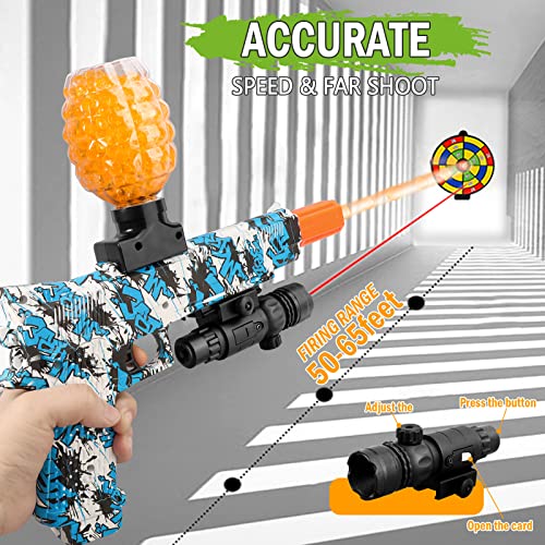 Pogdik Electric Gel Gun Blaster M1911 Splatter Ball Blaster Automatic, With 10000+ Eco-Friendly Water Beads Ammo 7-8Mm, Fun Team Shooting Games For Boys And Girls Adults 14+ (Blue) #TOP2
