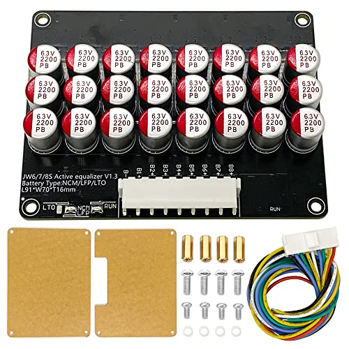 5A 6S 7S 8S Battery Active Equalizer Whole Group Balancer Lifepo4 Lipo Li-ion LTO Lithium Battery Energy Transfer Equalization Capacitor Balancer w/Acrylic Protective Case