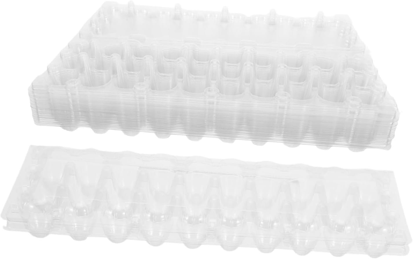 TEHAUX 30pcs Plastic Quail Egg Carton with 30 Grids Stackable Small Egg Storage Tray Holder for Secure Transportation and Home Use