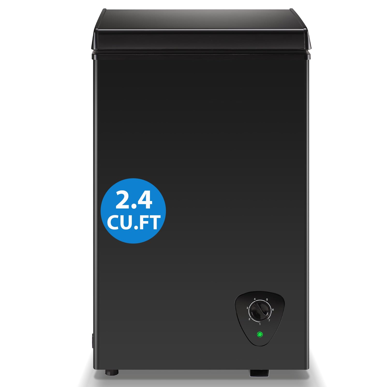WANAI 2.4 CU.FT Chest Freezer with 2 Removable Baskets Deep Freezer Compact Size Black