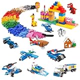1100 PCs Building Bricks in 17 Popular Colors and 147 Mixed Shapes, Classic Creative Building Blocks Compatible with All Major Brands, Bulk Basic Bricks Toys, Birthday Gift for Kids, Boys