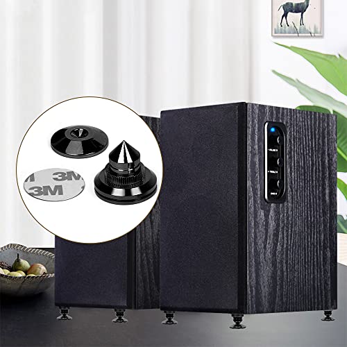 8 Picos de Aislamiento para Altavoces Puntas de Altavoz de Aleación de Almohadilla de Base de Choque del Altavoz Pinchos para Altavoces, Negro - imagen 6