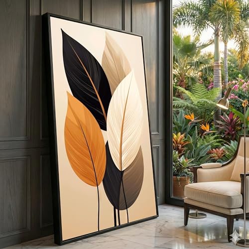 Tableau sur toile Feuilles 55x100cm pour une décoration minimaliste nature