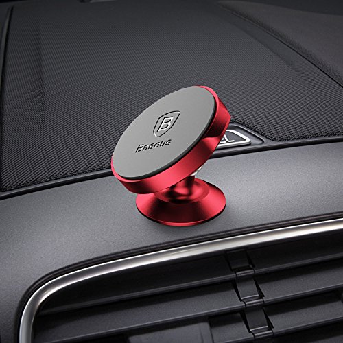 Suporte Magnético Adesivo 360º Small Ears Tipo Vertical, Baseus, Suer-B09, Vermelho