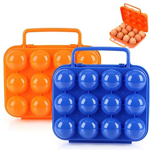 Sprießen 2 Pièce Boîte de Rangement des Oeufs Boîte à Oeufs en Plastique avec Couvercle Oeuf de Stockage Organisateur avec 24 Grilles pour Barbecue Extérieur, Pique-Nique, Pêche