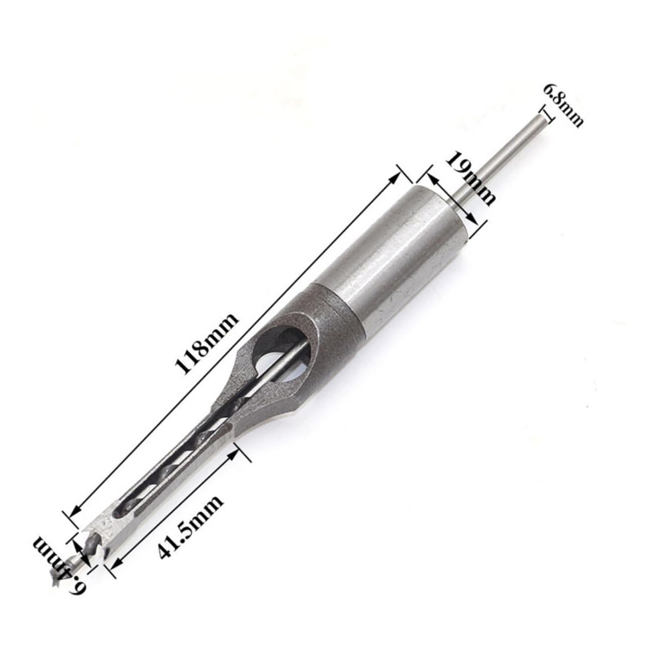 Self Centering Hinge Drill Bit 6.4mm for Door Hinge Installation | Metal Build, Precise Positioning, One Handed Load and Release, Silver Finish for Drawer Slides and Hinges