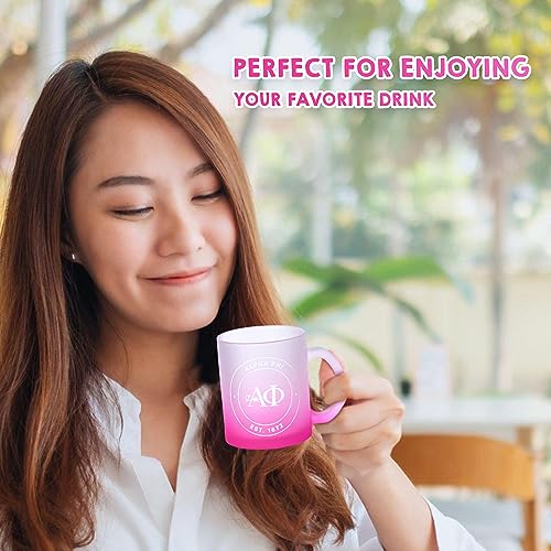 Taza Gamma Phi Beta de vidrio con diseño Ombre miniatura 5