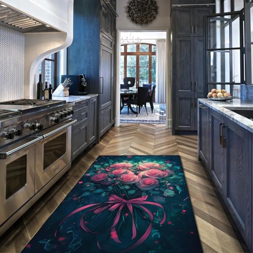 Tapis antidérapant Saint Valentin à poil bas facile à nettoyer salon