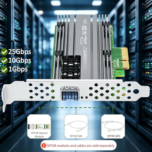 NIC 25Gigabit PCIe 3.0 X4 SFP28 compatible Windows Server et Linux pour virtualisation - 3