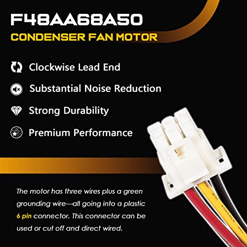F48AA68A50 - Replace for York Coleman Luxaire Genteq/A.O. Smith OEM Condenser Fan Motor - Replace THGF36S41S3A THGF60S41S3A - 1/4 HP 208-230 Volt 850 RPM by usvehj - Image 5