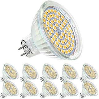 GVOREE GU5.3 LED Light Bulbs,MR16 5W LED Bulbs,Equivalent to 40W Halogen Bulbs,450lm 5W,12V,3000K Warm White 120° Beam Angle,Non-Dimmable,Recessed Lighting Pack of 10