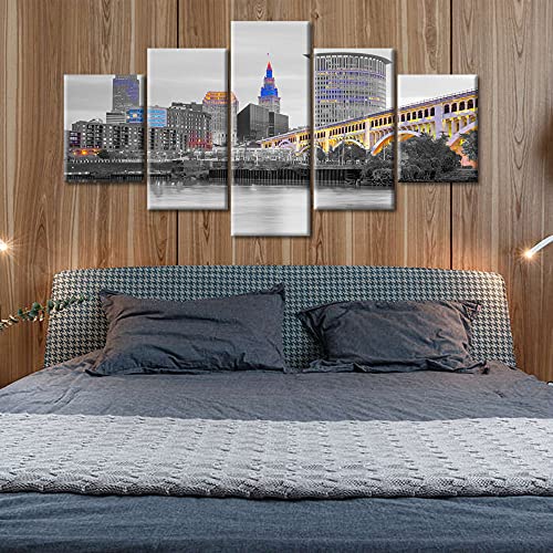 Tableau Cleveland pour chambre à coucher déco murale moderne encadrée