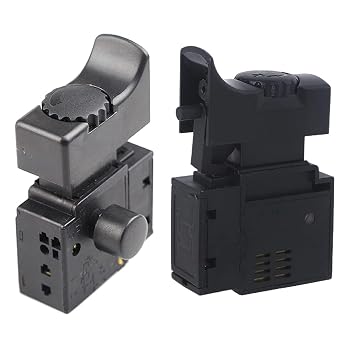 Kaqiqi Speed Regulating Switch FA2-61BEK Lock on Power Tool Electric Drill Speed Control Trigger Button Switch, black, Product size: height 55.6mm