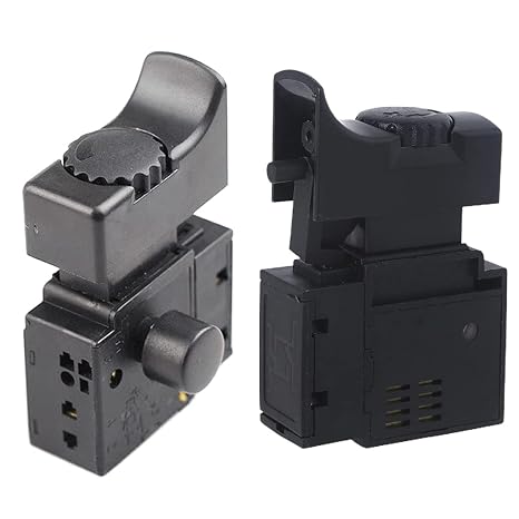 Kaqiqi Speed Regulating Switch FA2-61BEK Lock on Power Tool Electric Drill Speed Control Trigger Button Switch, black, Product size: height 55.6mm