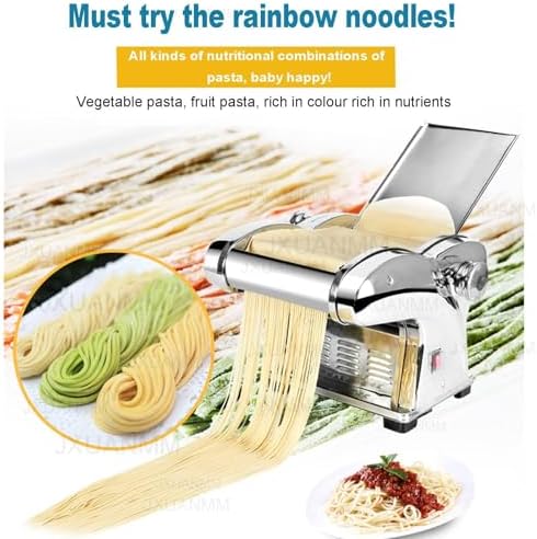 Electric Noodle Maker Machine - Stainless Steel Pasta Maker with Dough Cutter & Slicing Blade for Fresh Homemade Noodles, Easy to Use & Clean, Perfect for Pasta Lovers