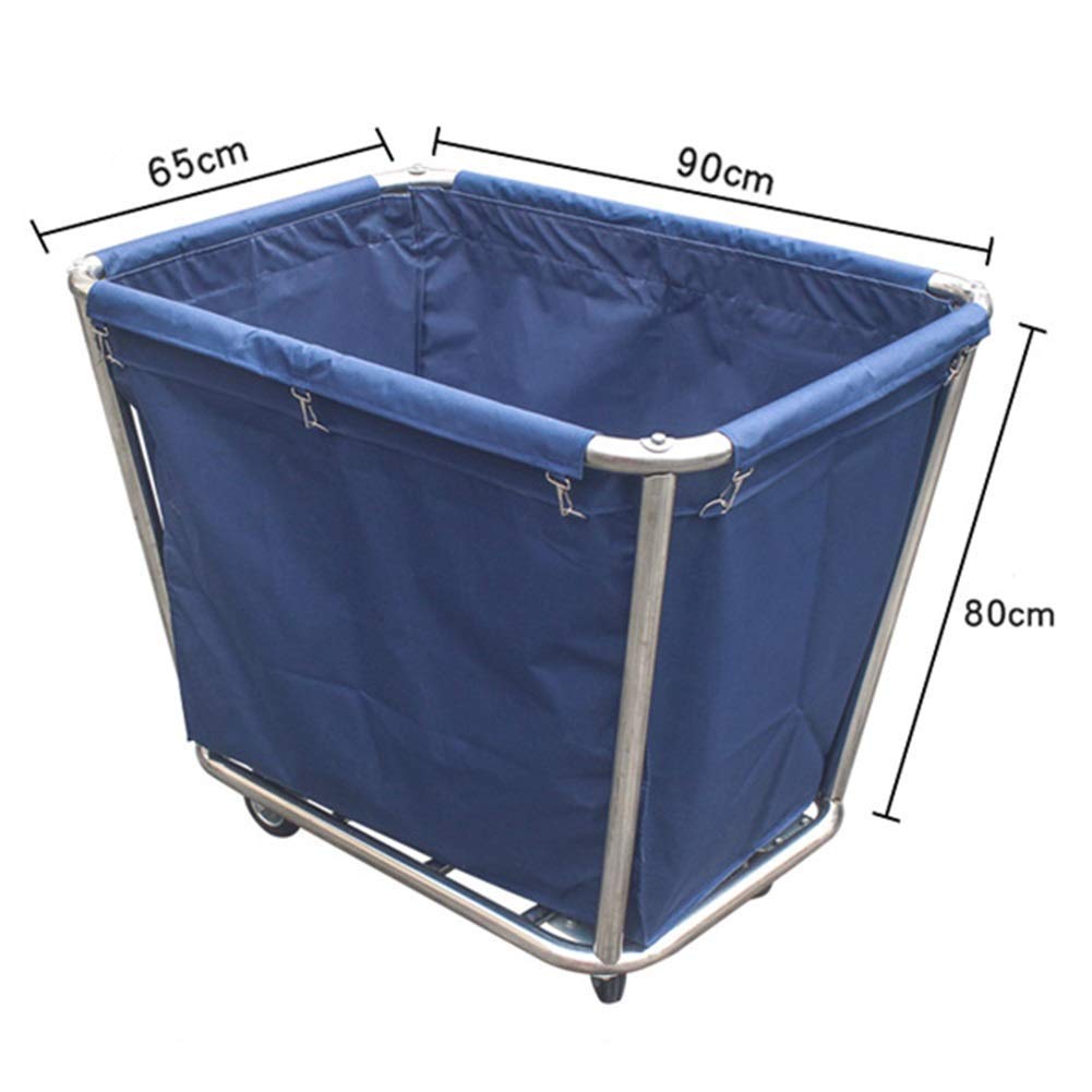 Carritos Portátiles Multifuncionales con Ruedas, Carrito De Servicio De Limpieza De Acero Inoxidable, Carrito Clasificador con Ruedas Azul para Lavandería Industrial Come