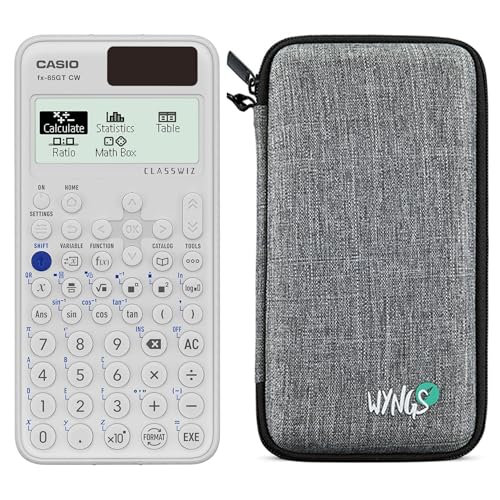 Image of Casio FX-85GTCW White including a WYNGS protective case in Light Grey - Basic Set