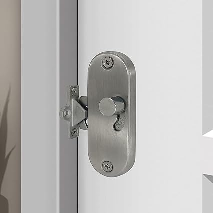 90 Degree Right Angle Lock for Locking Sliding barn Door Locks and latches Satin Chrome Door latches