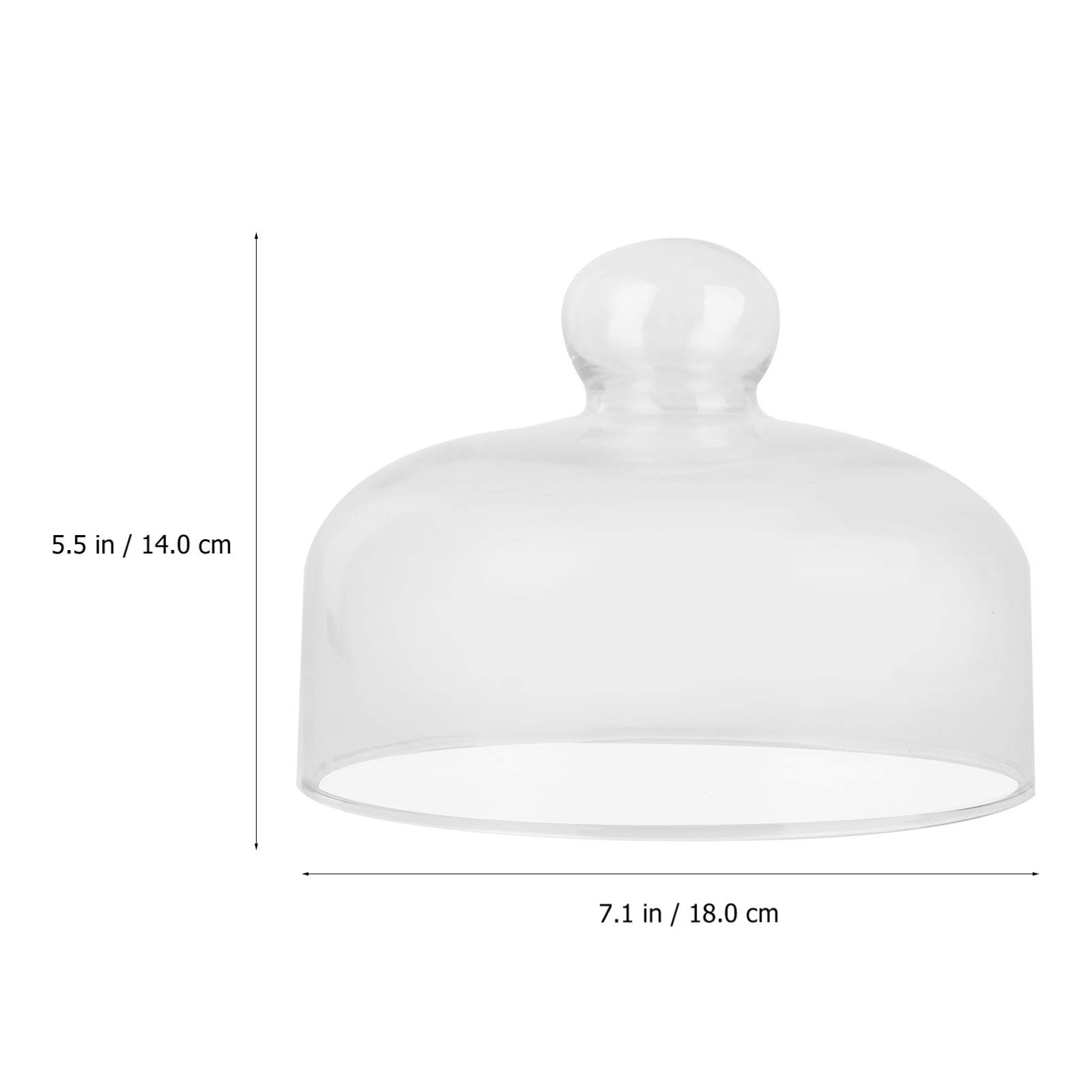 Ciieeo Cubierta de Cúpula de Vidrio Transparente para Alimentos y Ensaladas, Segura y Saludable, Diseño Redondo y Resistente, para Proteger Postres