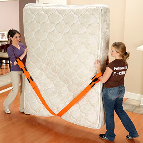 Forearm Forklift 2-Person Lifting and Moving Straps - Lift and Carry Furniture, Appliances, Mattresses or Item to 800 lbs. Safely and Easily Like a Pro, Pack of 8, Orange - Thumbnail 4