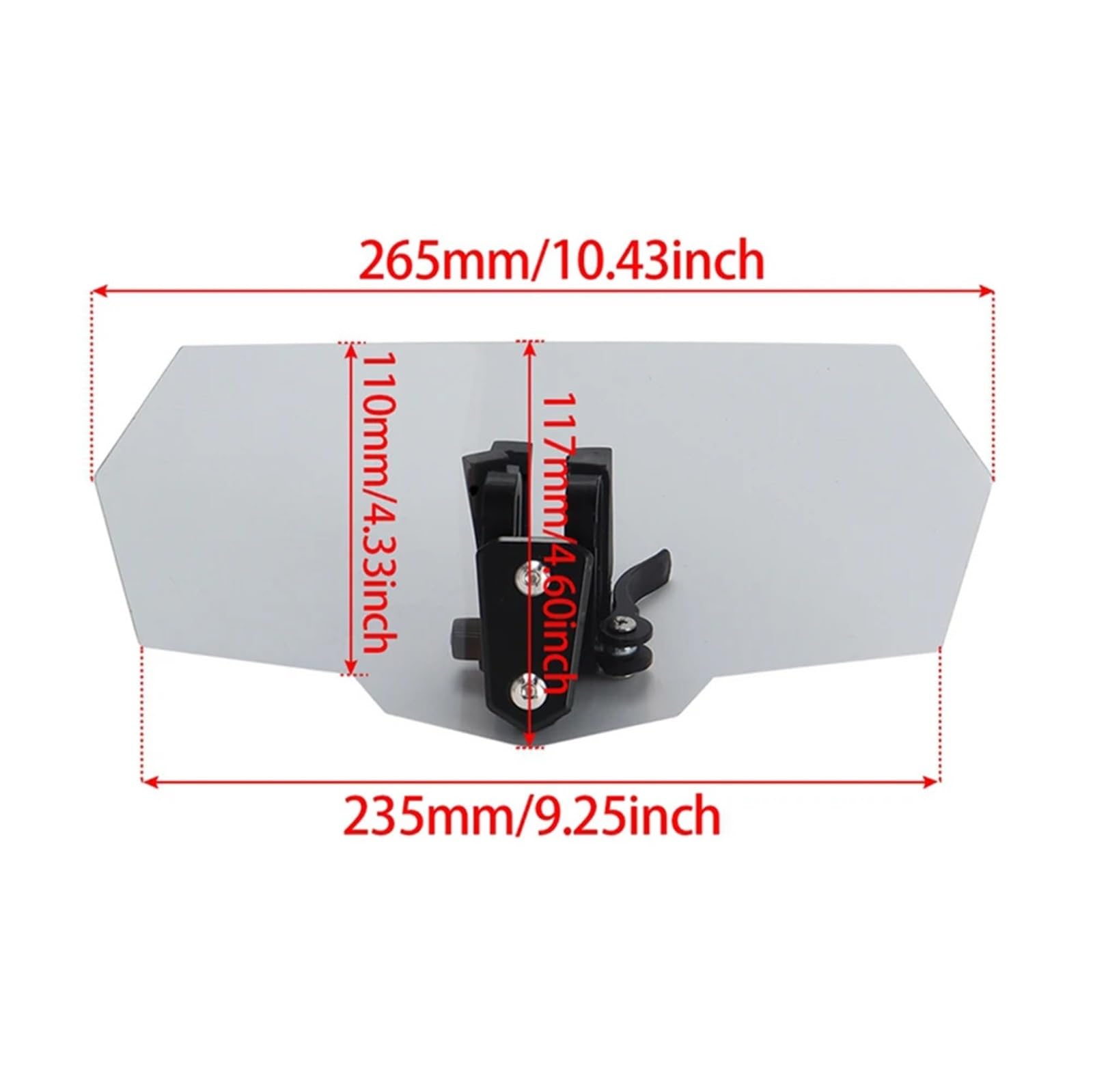Parabrezza Moto Adatto per BMW R1200GS XADV Tmax Scooter Moto Risorto Clip sul parabrezza Estensione Spoiler Deflettore aria(Black bracket)