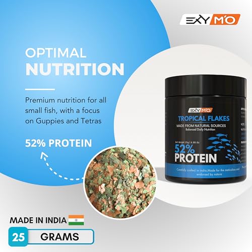 Image of Tropical Flakes 25g Fish Food with 52% Protein for Guppy,Betta Fish,Guppy Fries,Tetra and All Types of Tropical Fishes