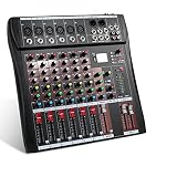 6-channel mixer audio,Console with Bluetooth USB,audio mixer with effects, dj mixer,dj equipment for