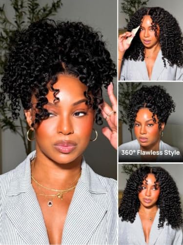 Image of Sunber No Slip 7x5 HD Lace Front Burmese Curly Human Hair Gluless Wig 26 inch