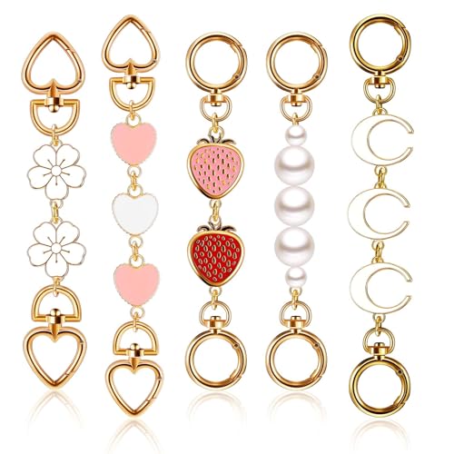 Remuuly 5 Pcs Gold Metal Bag Chain Extender Strap Replacement,Classic