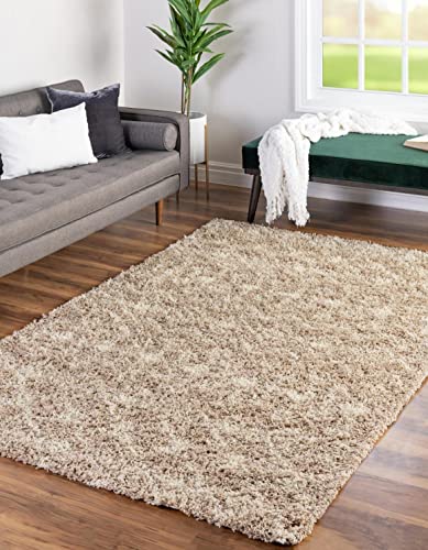 Tapete decorativo rectangular 7'10" x 10' color marrón claro