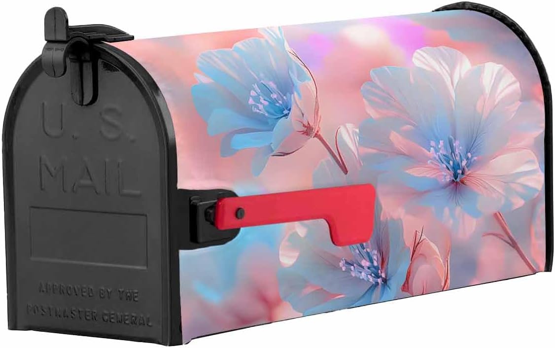 Watercolor Spring Floral Mailbox Covers Magnetic Standard Size, Farmhouse Summer Flowers Decorative Post Letter Numbers Box Wrap Decoration Covers Small Accessories for Garden Yard Outdoor Décor