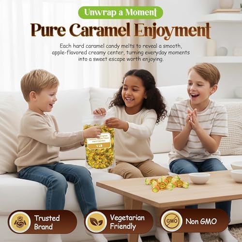 Werthers Original Caramel Apple Filled Hard Candy | 1 lb Bulk Bag - Individually Wrapped Candy | Green Apple Flavor with Creamy Center | Variety Pack for Snack Box, Party Favor, Thank You & Holiday Gift Bag - 4
