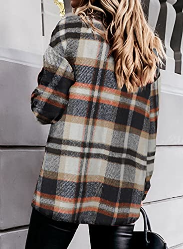 Image of Magritta Womens Shirts Button Down Long Sleeve Collared V Neck Oversized Blouses Tops with Pockets