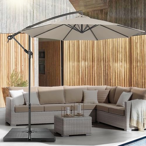 AckMizz Cantilever Umbrellas Base - 4pcs 256 lbs Offset Umbrella Base Stand, Filled with Water or Sand Heavy Duty Weighted Umbrella Stands for Garden, Patio, Pool, Backyard by AckMizz - Image 8