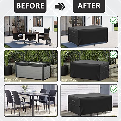 MEELOTOP Abdeckung für Gartenmöbel, Abdeckplane Gartenmöbel Verbessertes Schwerlast 420D Oxford Gewebe Wasserdicht, Winddicht,UV-Beständiges, abdeckung gartenmöbel winterfest, Rechteckig-172x73x96cm