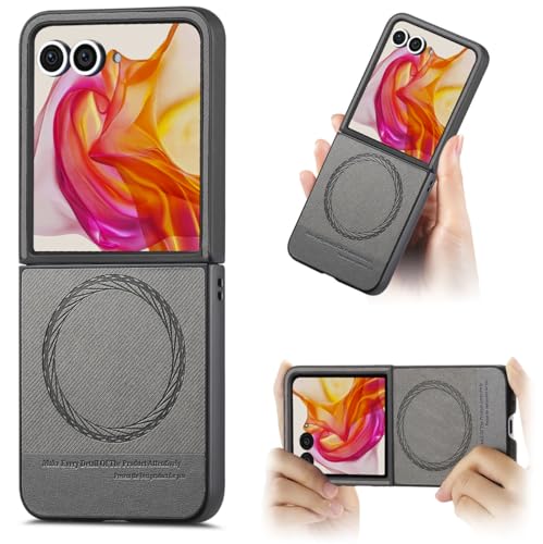 For Motorola Razr 50 Ultra �p �P�[�X �J�o�[ ���C�����X�[�d �Ή� YAJOJO ���^ �y�� �ϏՌ� �����h�~ ����~�� �����Y�ی� ���h�~ Moto Razr 50 Ultra �Ή� �g�уP�[�X (�O���[)