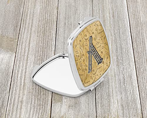 Espejo compacto de viaje decorativo con letra V y tema musical para mujeres y niñas, espejo plegable de mano para maquillaje, regalo, marca Caroline's Treasures miniatura 2