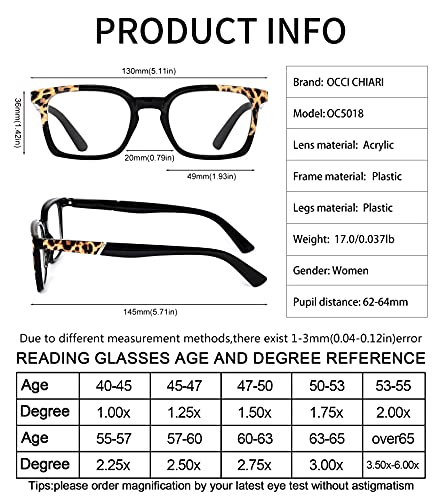Image of OCCI CHIARI Stylish Reading Glasses Women's Readers Comfort Eyeglasses