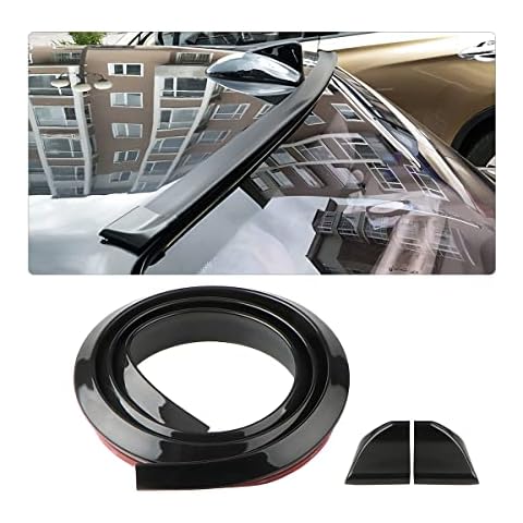 Blilo Car Trunk Spoiler Lip Kit, Universal 4.9ft Automotive Rear Wing Strip Bar Kit, Vehicle Punch-Free Installation Tail Fin Roof Spoiler Sticker, Auto Exterior Accessory for Most Cars (Glossy/Black) Cover