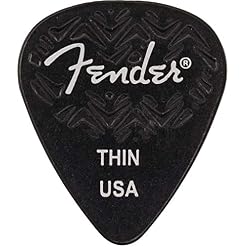 Fender 351 Médiator de guitare Thin noir - Les Beatles, Paul McCartney, John Lennon, RIngo Starr, George Harrison