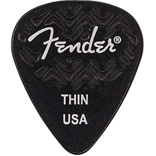 Fender 351 Médiator de guitare Thin noir - Les Beatles, Paul McCartney, John Lennon, RIngo Starr, George Harrison