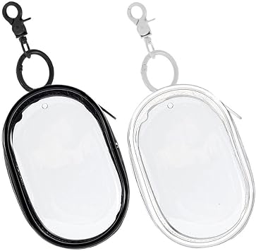 Gadpiparty 2pcs Clear Figure Display Bag with Keychain, Portable Figures Storage Bag Doll Display Case Small Hanging Blind Boxes Zipper Closure Collectibles Organizer