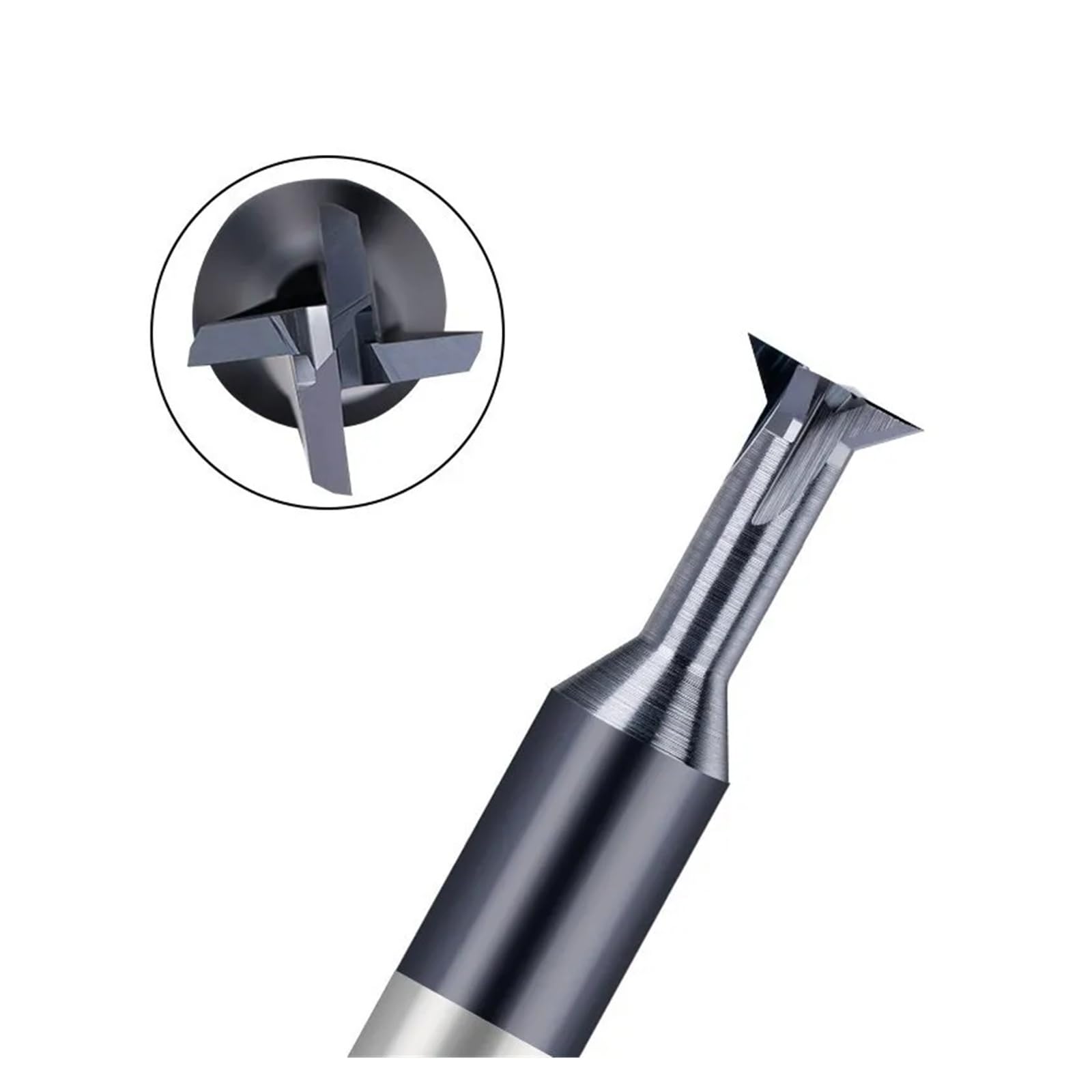 Frez do jaskółczego ogona 45 stopni, frez z węglika wolframu, narzędzie do obróbki stali 1,5-16 mm, frez trzpieniowy do metalu(D12x45x6x15x60)